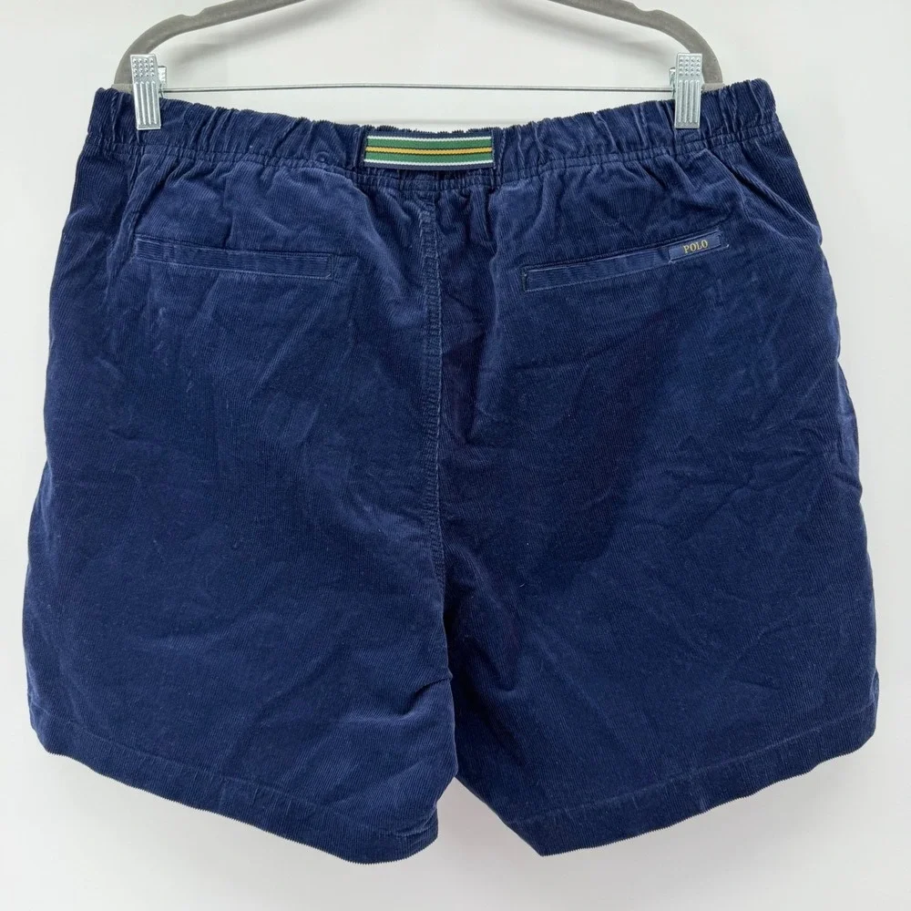 Polo Ralph Lauren Shorts Mens XL Navy Blue Classic Fit Corduroy Belted 6